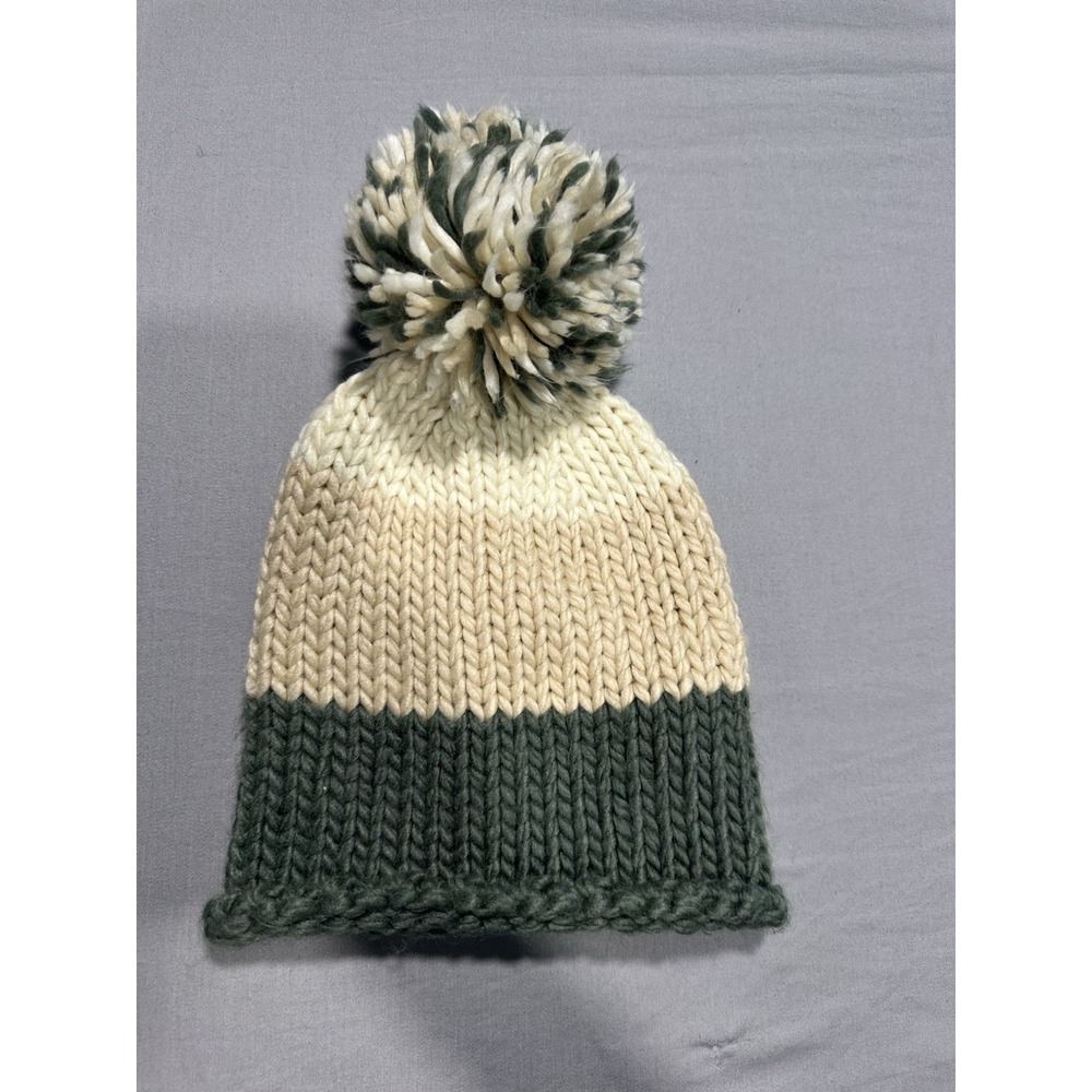 Marcus Adler Green/Cream Beanie With Pom OS‎